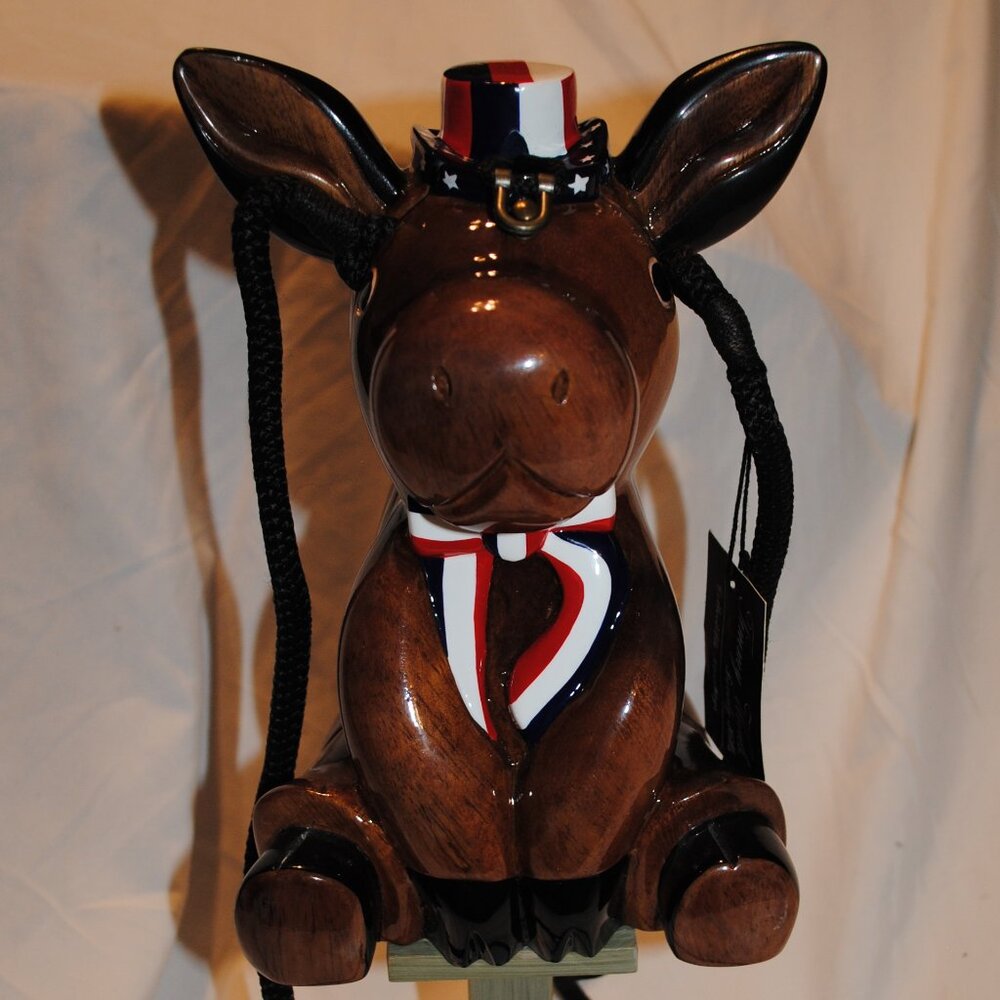 NEW TIMMY WOODS DEMOCRATIC DONKEY HANDMADE WOOD PURSE